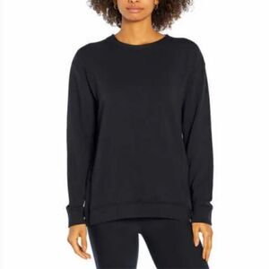 Orvis Womens Crewneck Pullover Dropped Shoulder Soft Cozy Modal XL Black